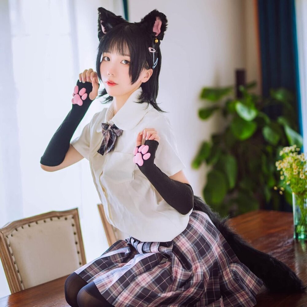 Cat Paw Socks Gloves Set Soft Warm Cosplay 3D Toe Beans for Women Girls - Picture 7 of 7